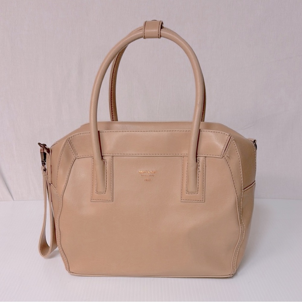 Matt & Nat Cream Satchel with Structured Design